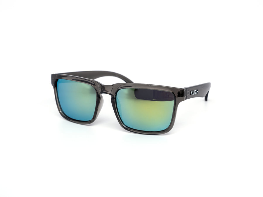 12 Pack: Kush Dark Grey Translucent Color Mirror Wholesale Sunglasses