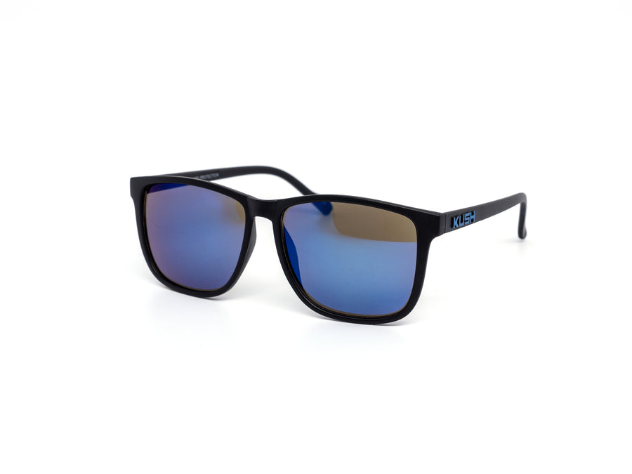 12 Pack: Kush All-black Light Frame Color Mirror Wholesale Sunglasses
