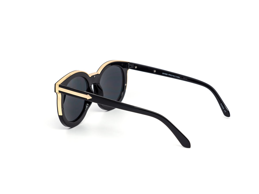 12 Pack: Stylish Thick Circular Gradient Gold Accent Wholesale Sunglasses