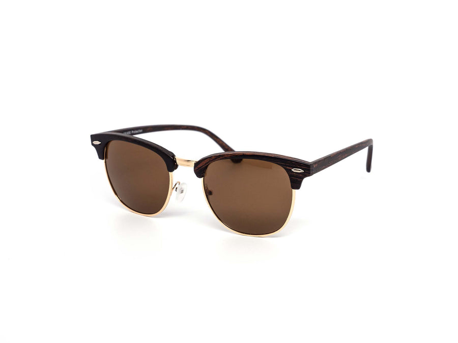 12 Pack: Classy Clubber Woody Frame Wholesale Sunglasses