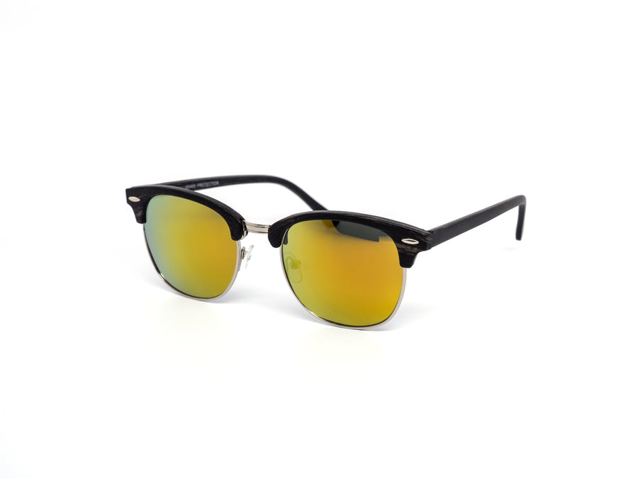 12 Pack: Classy Clubber Woody Frame Mirror Wholesale Sunglasses