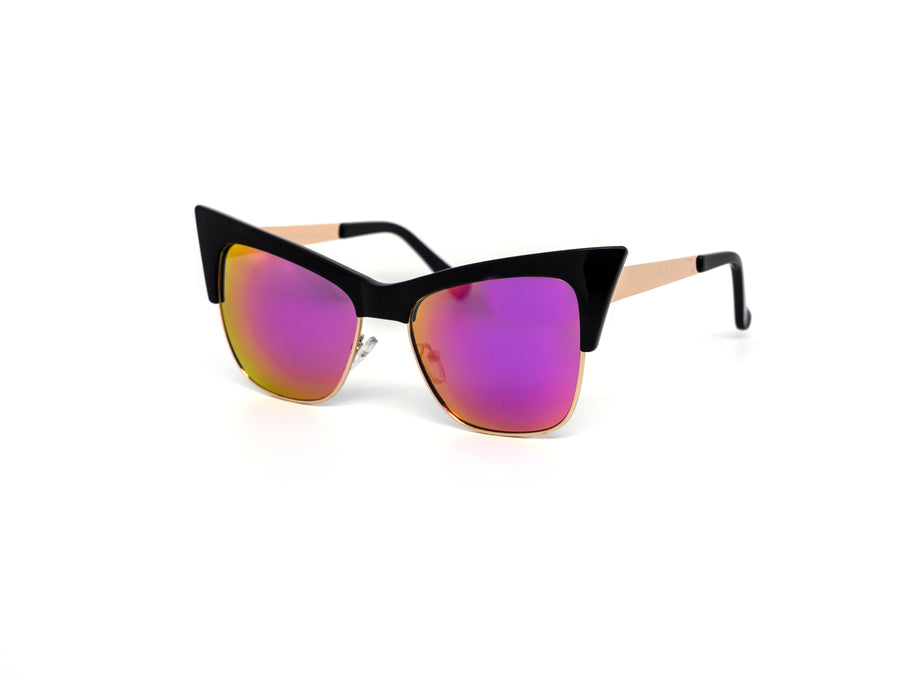 12 Pack: Evil Cateye Mirror Clubber Wholesale Sunglasses