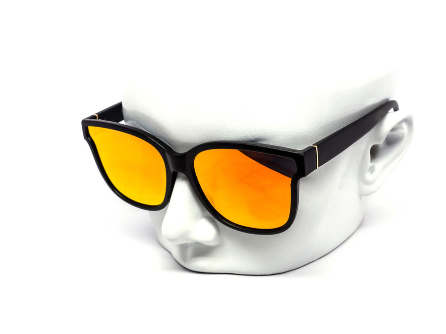 12 Pack: Oversized Minimalist Gold Accent Color Mirror Wholesale Sunglasses