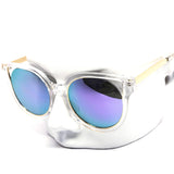 12 Pack: Circle Cateye Crystal Color Mirror Wholesale Sunglasses