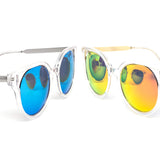 12 Pack: Circle Cateye Crystal Color Mirror Wholesale Sunglasses