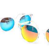 12 Pack: Circle Cateye Crystal Color Mirror Wholesale Sunglasses