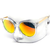 12 Pack: Circle Cateye Crystal Color Mirror Wholesale Sunglasses