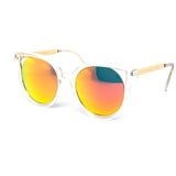 12 Pack: Circle Cateye Crystal Color Mirror Wholesale Sunglasses