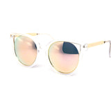 12 Pack: Circle Cateye Crystal Color Mirror Wholesale Sunglasses