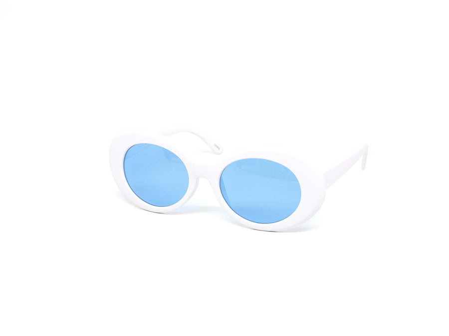 12 Pack: Retro All White Oval Color Wholesale Sunglasses