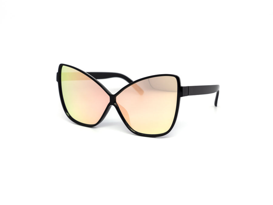 12 Pack: Minimal Oversized Butterfly Mirror Wholesale Sunglasses