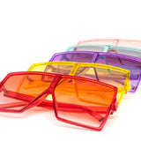 12 Pack: Oversized Minimal Square Pastel Gradient Aviator Wholesale Sunglasses