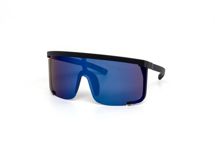 12 Pack: Semi Rimless Sports Shield Mirror Wholesale Sunglasses