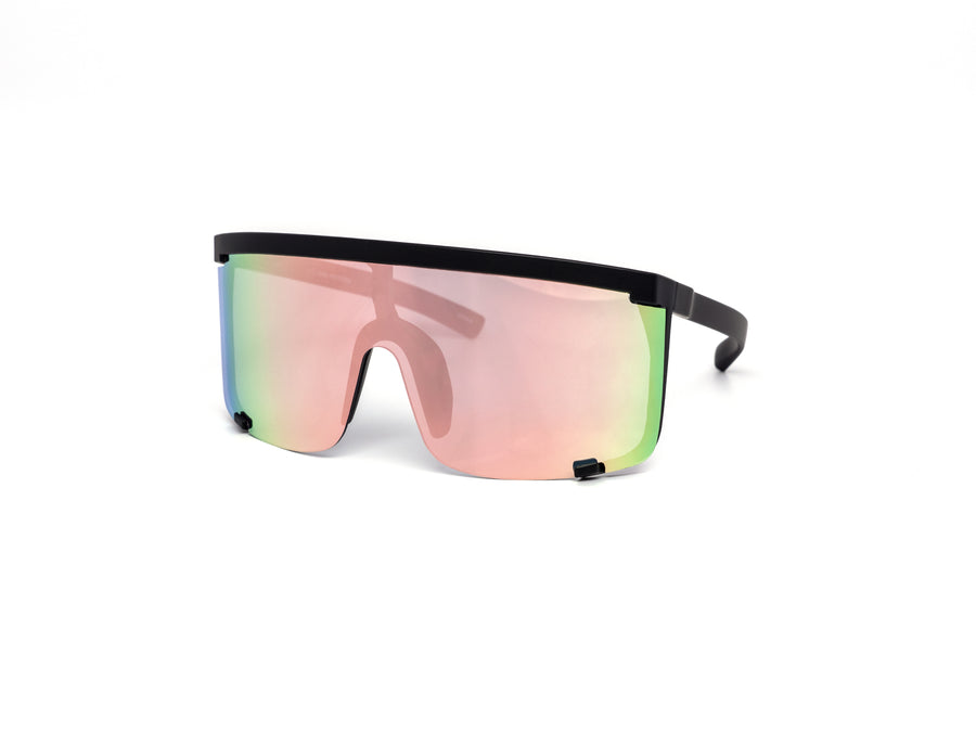 12 Pack: Semi Rimless Sports Shield Mirror Wholesale Sunglasses