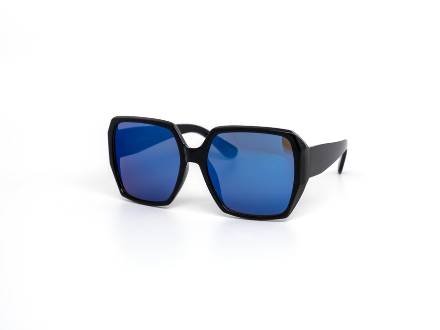 12 Pack: Oversized Sleek Chunky Hexa Mirror Wholesale Sunglasses