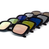 12 Pack: Plain Jane Square Color Mirror Wholesale Sunglasses