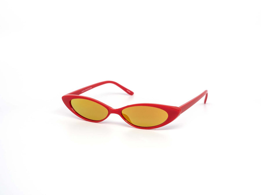 12 Pack: Super Slim Oval Cateye Mirror Wholesale Sunglasses