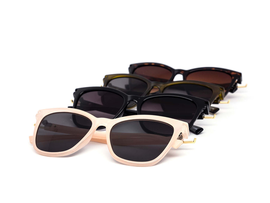 12 Pack: Simple Elegant Butterfly Gold Bar Wholesale Sunglasses