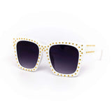 12 Pack: Oversized Ball Studded Square Gradient Wholesale Sunglasses