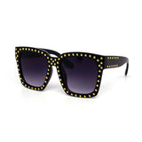 12 Pack: Oversized Ball Studded Square Gradient Wholesale Sunglasses