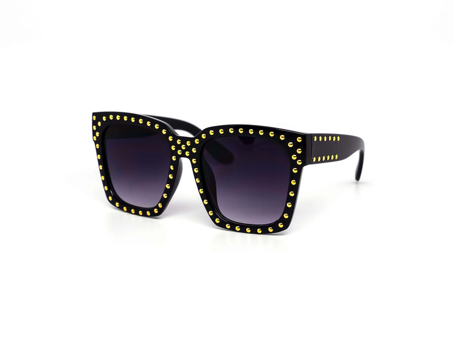 12 Pack: Oversized Ball Studded Square Gradient Wholesale Sunglasses