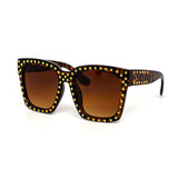 12 Pack: Oversized Ball Studded Square Gradient Wholesale Sunglasses