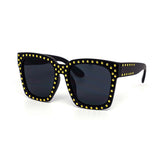 12 Pack: Oversized Ball Studded Square Gradient Wholesale Sunglasses