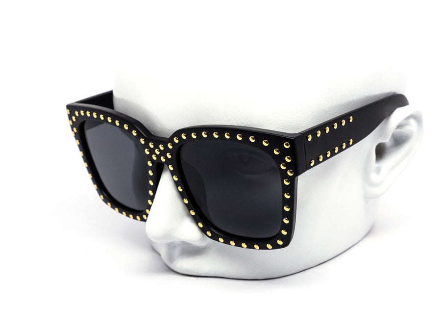 12 Pack: Oversized Ball Studded Square Gradient Wholesale Sunglasses