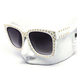12 Pack: Oversized Ball Studded Square Gradient Wholesale Sunglasses