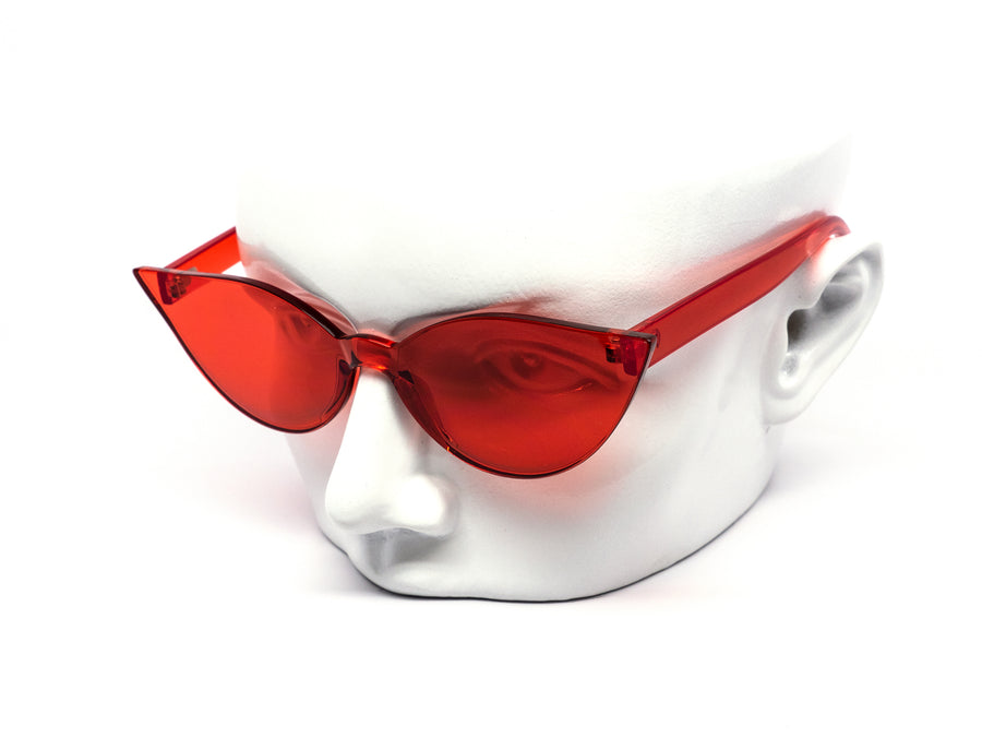 12 Pack: Rimless Full PC Flaming Cateye Color Wholesale Sunglasses