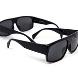 12 Pack: Black-on-black No Label Locs Style Wholesale Sunglasses