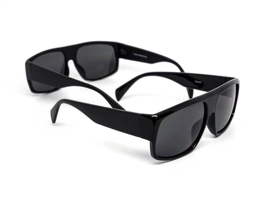 12 Pack: Black-on-black No Label Locs Style Wholesale Sunglasses