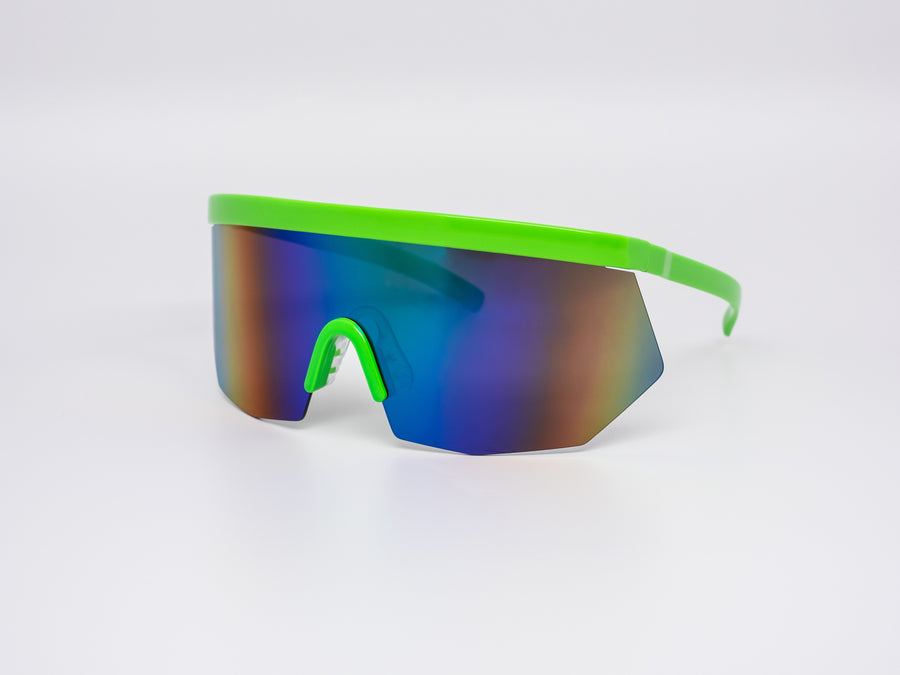 12 Pack: Oversized Sports Shield Assorted Color Mirror Wholesale Sunglasses