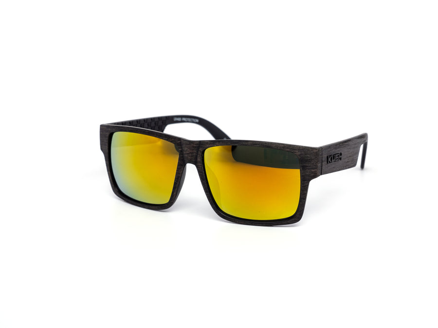 12 Pack: Kush Modern Retro Chunky Wood Mirror Wholesale Sunglasses