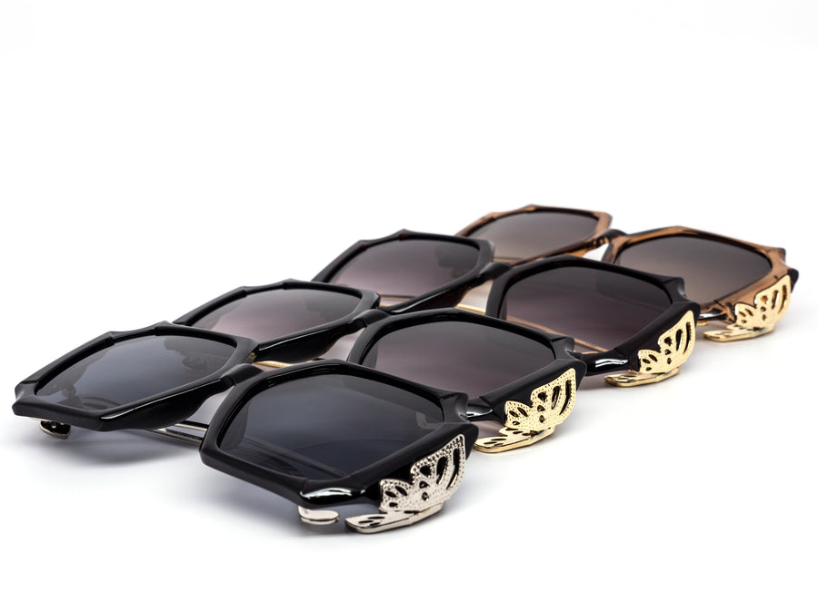 12 Pack: Elegant Butterfly Oversized Gradient Wholesale Sunglasses