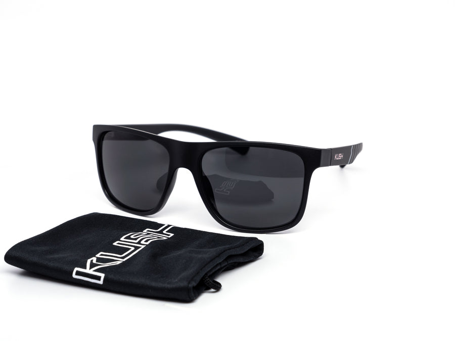 12 Pack: Kush Metallic Logo Rebel with Pouch Wholesale Sunglasses