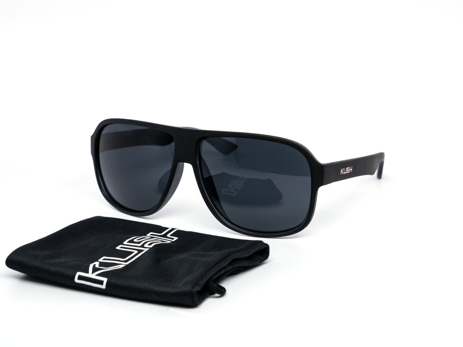 12 Pack: Kush Matte Finish Aviator Wholesale Sunglasses with Pouch