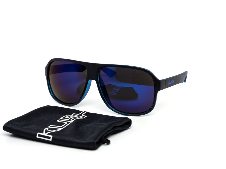 12 Pack: Kush Matte Finish Aviator Mirror Wholesale Sunglasses with Pouch