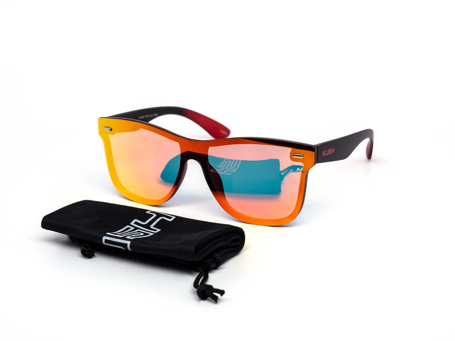 12 Pack: Rimless Kush Color Mirror Monoblock Wholesale Sunglasses