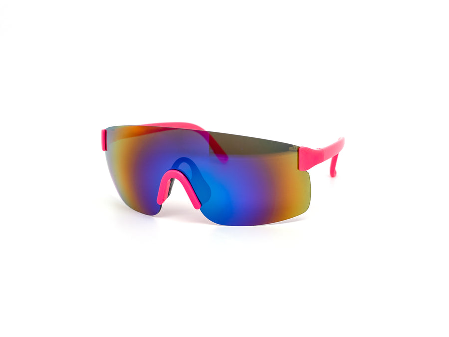 12 Pack: Rimless Sports Neon Burnt Mirror Wholesale Sunglasses