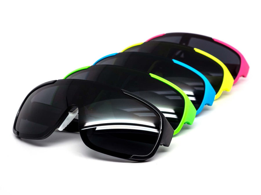 12 Pack: Kush Sports Wrapper Neon Soft Touch Wholesale Sunglasses