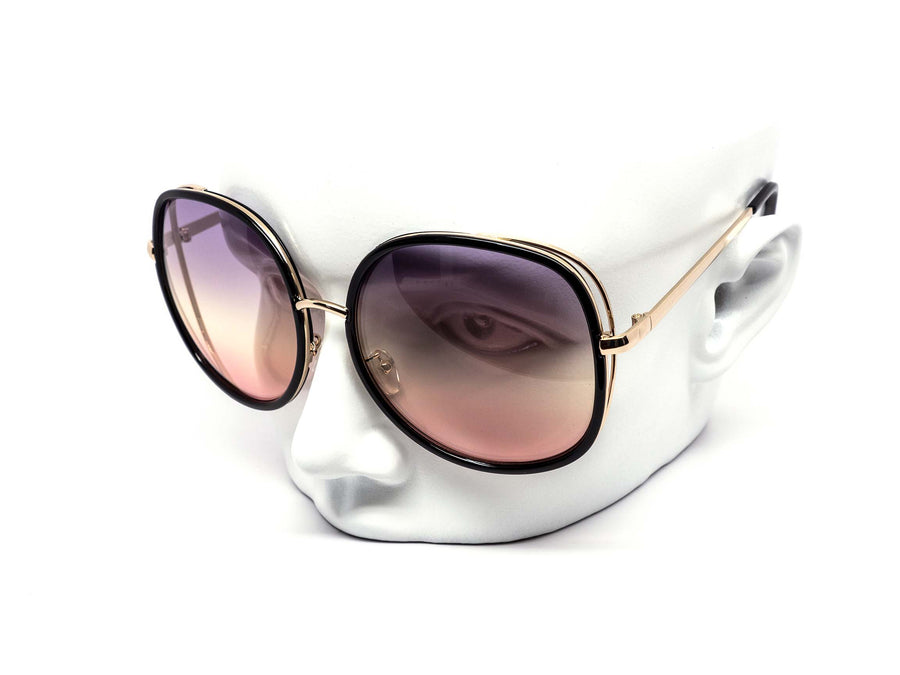 12 Pack: Oversized Round Double Ring Duo-tone Wholesale Sunglasses