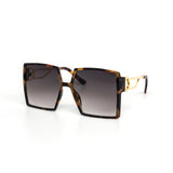12 Pack: Oversized Classy Square Gold Temple Wholesale Sunglasses