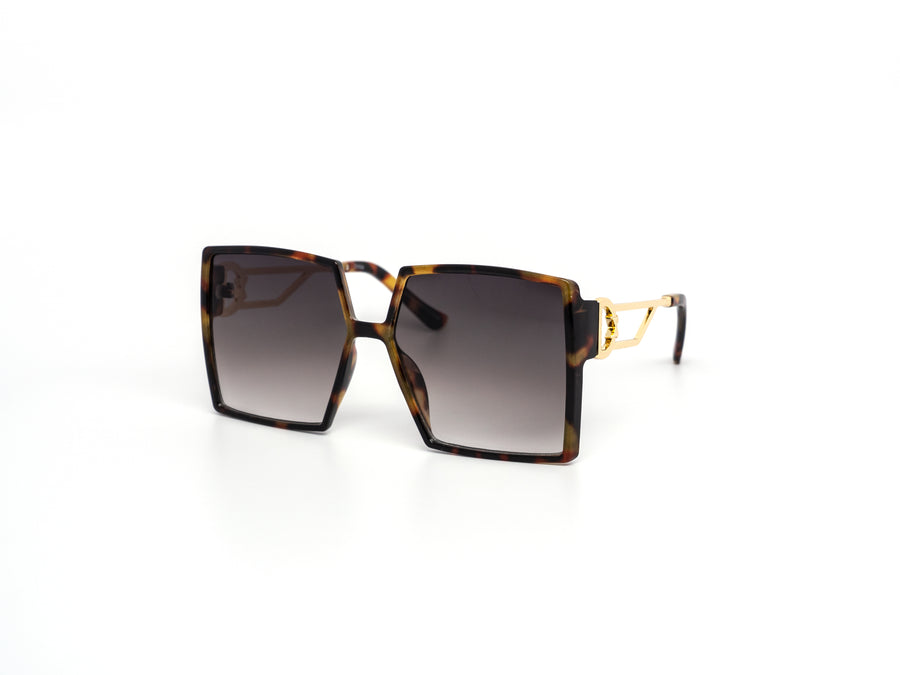 12 Pack: Oversized Classy Square Gold Temple Wholesale Sunglasses