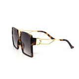 12 Pack: Oversized Classy Square Gold Temple Wholesale Sunglasses