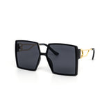 12 Pack: Oversized Classy Square Gold Temple Wholesale Sunglasses