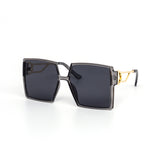 12 Pack: Oversized Classy Square Gold Temple Wholesale Sunglasses