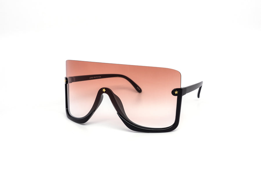 12 Pack: Oversized Semi-rimless Dark Shield Wholesale Sunglasses