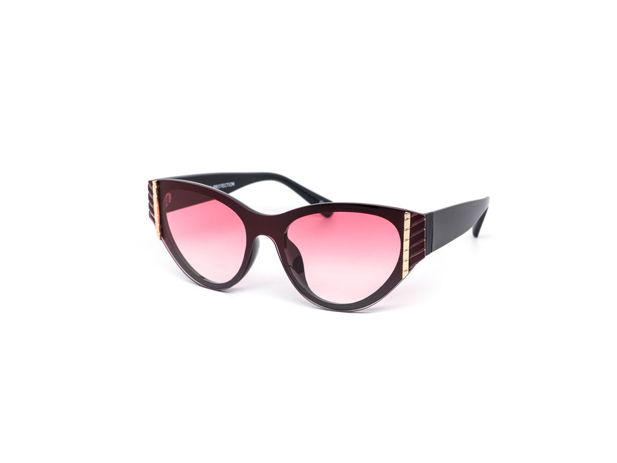 12 Pack: Modern Classy Gold Bar Accent Cateye Wholesale Sunglasses