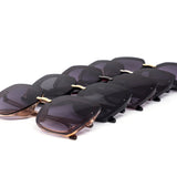 12 Pack: Minimalist Sleek Gold Corner Accented Gradient Wholesale Sunglasses